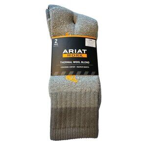 2-Ariat Work Thermal Wool Blend Large M 9-12 W 10-12 Cushion Socks NWT
